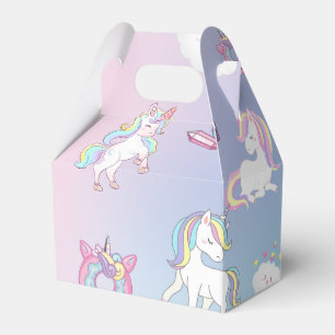 Niedliche Aquarellpastellfarben Unicorns Regenboge Geschenkschachtel