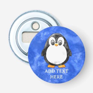 Niedliche Aquarellpinguin Blau Flaschenöffner