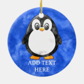 Niedliche Aquarellpinguin Blau Keramik Ornament (Hinten)