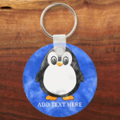 Niedliche Aquarellpinguin Blau Schlüsselanhänger (Vorderseite)