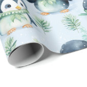 Niedliche Aquarellpinguin Geschenkpapier (Rolleneckpunkt)
