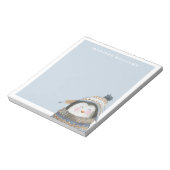 Niedliche Aquarellpinguin mit Individuelle Name Notizblock (Rotiert)