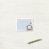 Niedliche Aquarellpinguin mit Individuelle Name Post-it Klebezettel (Auf Schreibtisch)