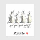 Niedliche Aquarellpinguine halten den Kopf hoch Aufkleber (Blatt)