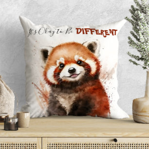 Niedliche Aquarellroter Panda Kinderzimmer Motivat Kissen