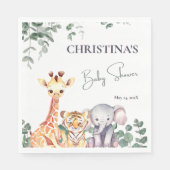 Niedliche Aquarellsafari-Tiere Kinderdusche Serviette (Vorderseite)