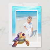 Niedliche Aquarellschildkröte Geburtstag Foto Dankeskarte (Rückseite)