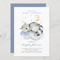 Niedliche Aquarellschläfer Raccoon Babydusche