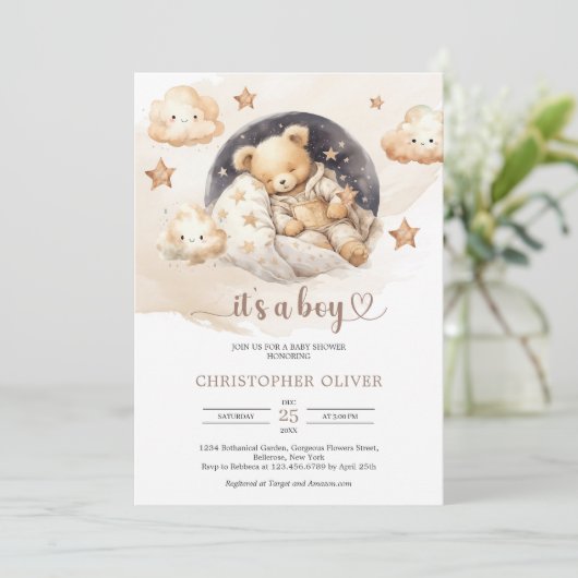 Niedliche Aquarellschläfer tragen eine erdneutrale Einladung (Stehend Vorderseite)