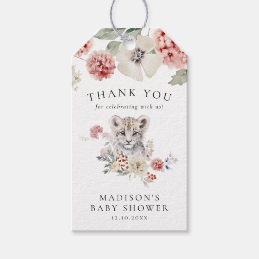 Niedliche Aquarellschneedecke Winterkindusche Geschenkanhänger (Vorderseite)