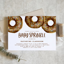 Niedliche Aquarellschokolade Donuts Baby Sprinkle Einladung