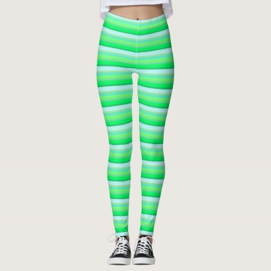 Niedliche Aquarellstreifen Leggings (Vorderseite)