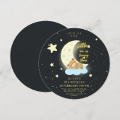 Niedliche Aquarellteddy tragen dritten Geburtstag Einladung (Vorne/Hinten)