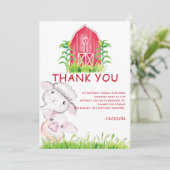 Niedliche Aquarelltiere Dankeskarte (Stehend Vorderseite)