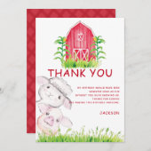 Niedliche Aquarelltiere Dankeskarte (Vorne/Hinten)