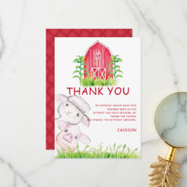 Niedliche Aquarelltiere Dankeskarte