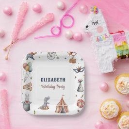 Niedliche Aquarelltiere Parade Kindergeburtstag Pa Pappteller