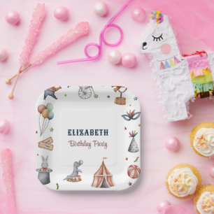 Niedliche Aquarelltiere Parade Kindergeburtstag Pa Pappteller