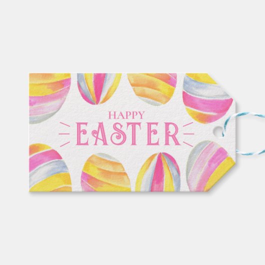 Niedliche Aquarelltöne Weideleier Ostereier Gefall Geschenkanhänger (Vorderseite (Horizontal))