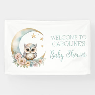 Niedliche Aquarelltuch Baby Dusche Willkommen Banner