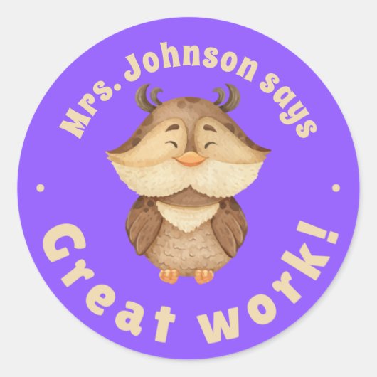 Niedliche Aquarelluppe Auszeichnung für gute Arbei Runder Aufkleber (Vorderseite)