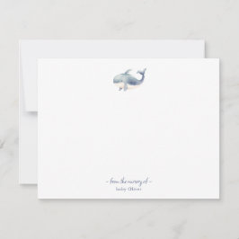 Niedliche Aquarellwale Baby Danke Karte