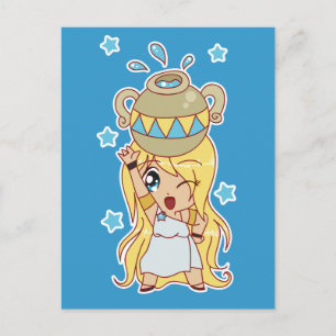 Niedliche Aquarius Girl Postkarte