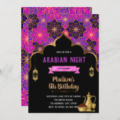 Niedliche arabische Nachtthema-Party Einladung (Vorne/Hinten)