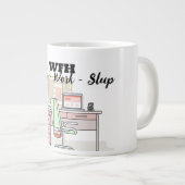 Niedliche Arbeit von Zuhause Remote Worker Coffee Jumbo-Tasse (Vorderseite Rechts)