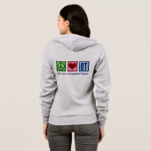 Niedliche Arbeitstherapie Liebe Frieden Hoodie (Schwarz voll)