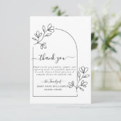 Niedliche Arch Text Script Beerdigung Danke Karte (Stehend Vorderseite)