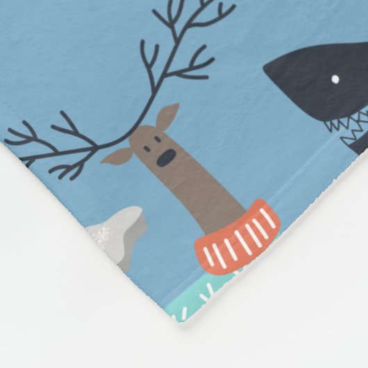 Niedliche arktische Tiere Nahtloses Muster Fleecedecke (Ecke)