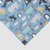 Niedliche arktische Tiere Nahtloses Muster Seidenpapier (Ausschnitt)