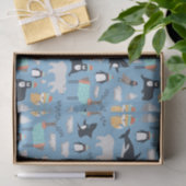 Niedliche arktische Tiere Nahtloses Muster Seidenpapier (Geschenk)