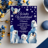 Niedliche Arktische Tiere Winterkids-Geburtstagspa Einladung