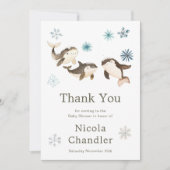 Niedliche arktische Whale-Babydusche Dankeskarte (Vorderseite)