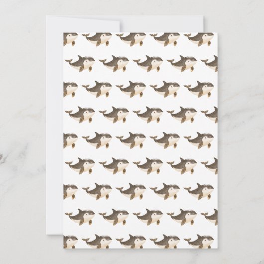 Niedliche arktische Whale-Babydusche Dankeskarte (Rückseite)