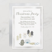 Niedliche arktische Wintertiere Einladung (Vorne/Hinten)