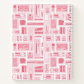 Niedliche Art liefert Muster Pink Monogramm Notizblock (Rückseite)