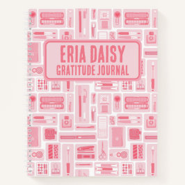 Niedliche Art liefert Muster Pink Monogramm Notizblock