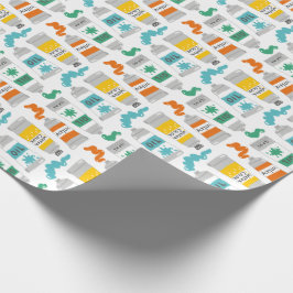 Niedliche Art Paint Tubes auf Weiß Geschenkpapier