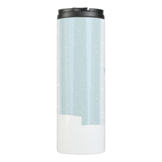 niedliche artische Pinguinliebhaber fügen Namen hi Thermosbecher (Rückseite)