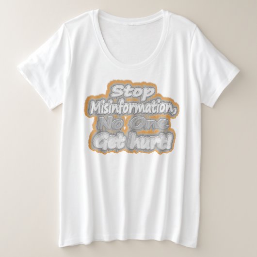 Niedliche Artwork über "Stopp Misinformation". Kau Große Größe T-Shirt (Design vorne)