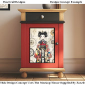 Niedliche asiatische Clockpunk-Puppe in Kimono CK6 Seidenpapier