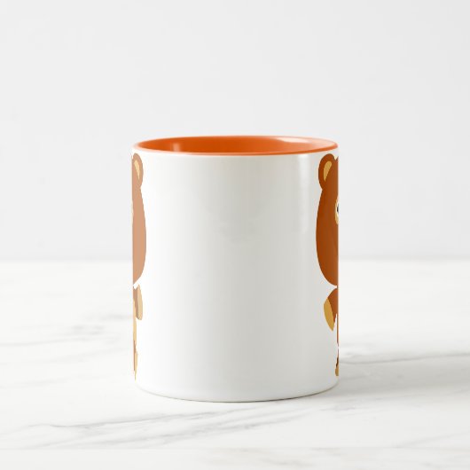 Niedliche Assertive Cartoon BärenTasse Zweifarbige Tasse (Mittel)