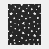 Niedliche Ästhetik-Sternenmuster in Schwarzweiß Fleecedecke (Vorderseite)
