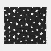 Niedliche Ästhetik-Sternenmuster in Schwarzweiß Fleecedecke (Vorderseite (Horizontal))