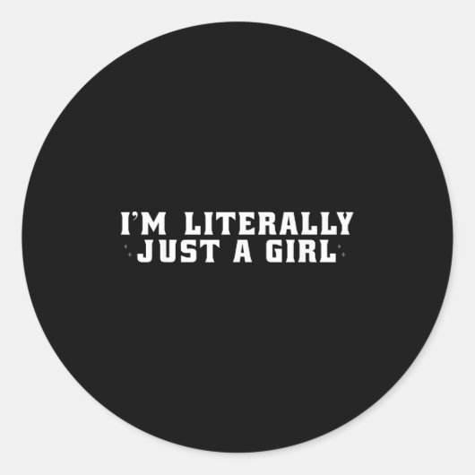 Niedliche ästhetische Preppy bin ich buchstäblich Runder Aufkleber (Vorderseite)