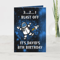 Niedliche Astronaut Rocket Blue Galaxy 8. Geburtst