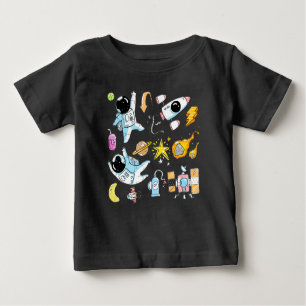 Niedliche Astronauten in Raumdoodles Baby T-shirt